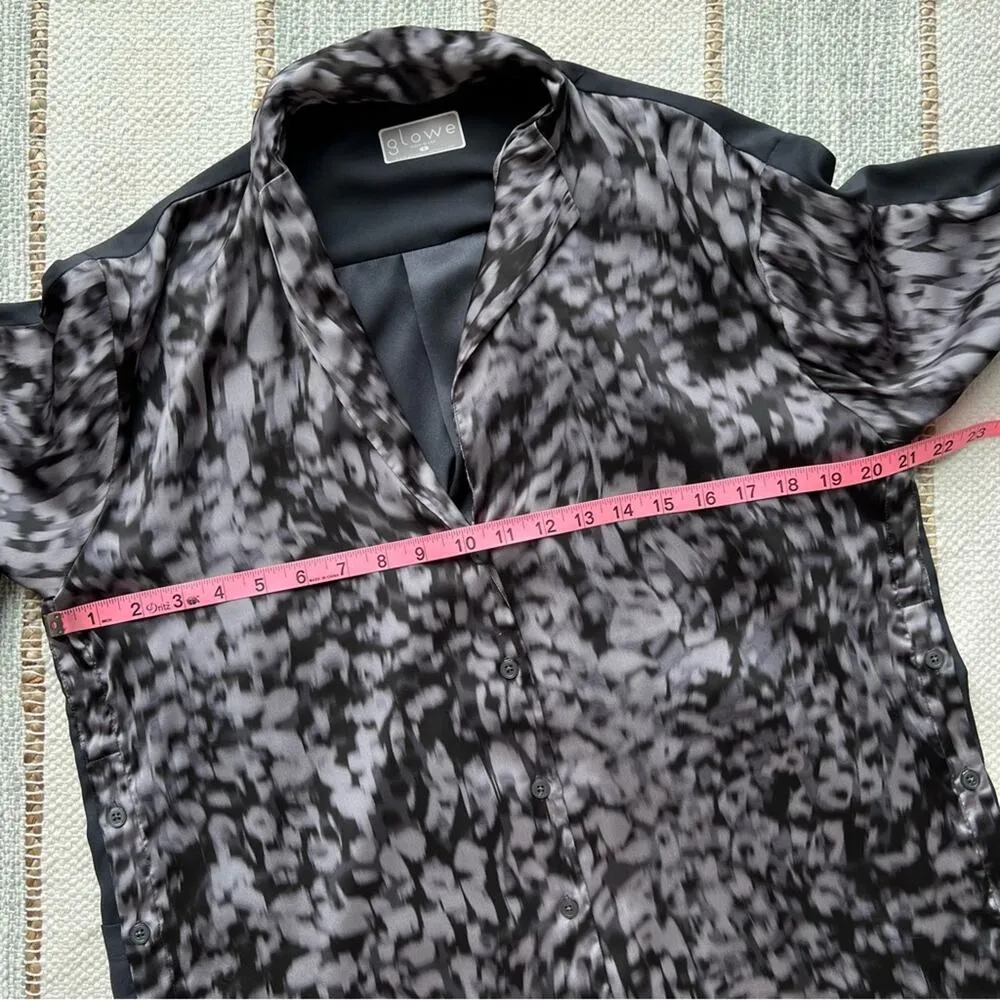 Glowe Side Hustle Dark Leopard Long Sleeves Button Down Shirt Women’s Small - Image 7