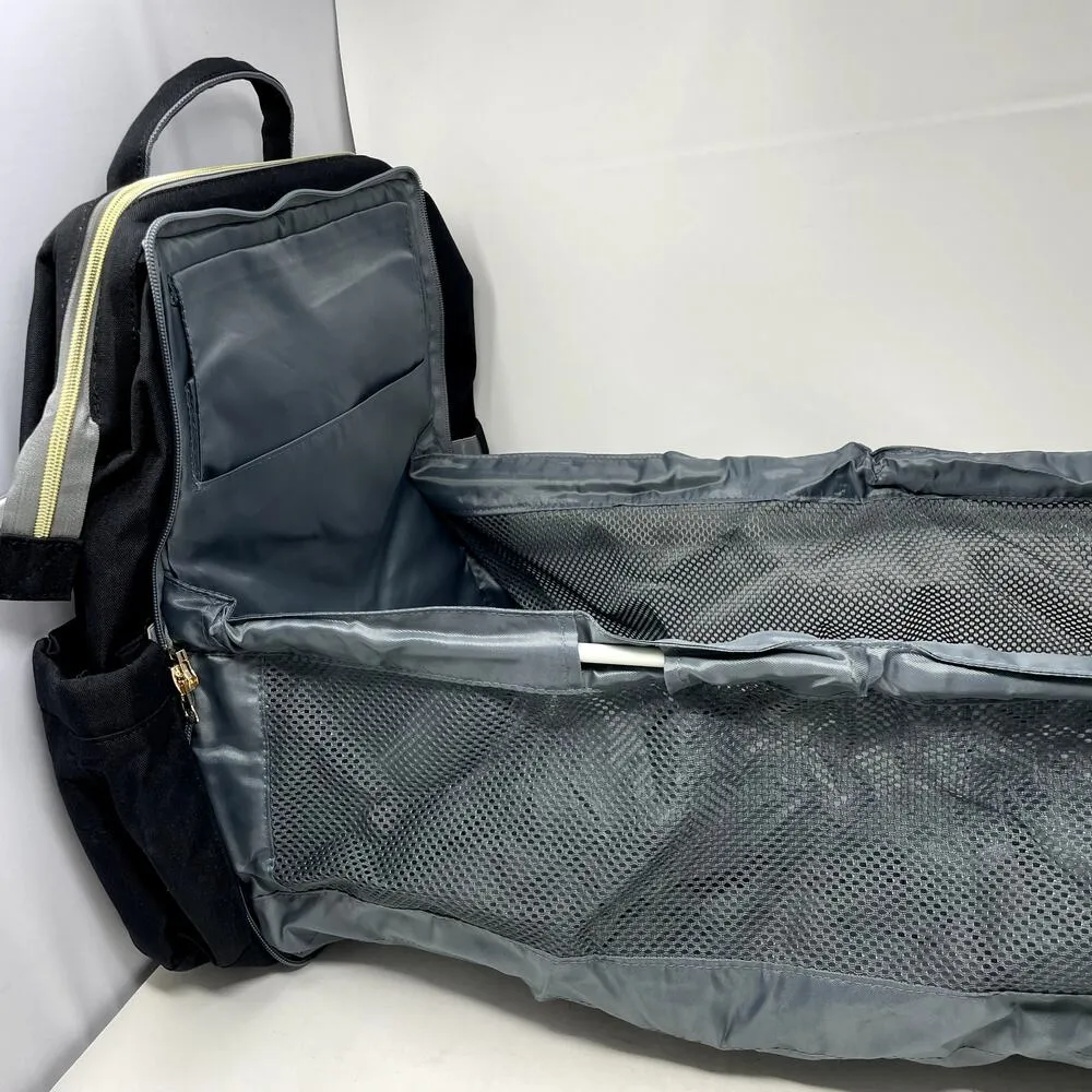 Hot Best Backpack Diaper bag Convertible Changing Pad Black Grey - Image 4