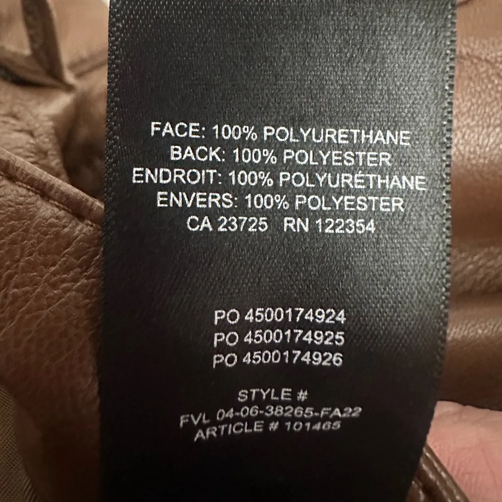 Aritzia Wilfred The Melina High Waisted Vegan Leather Pants Size 8 in Cognac - Image 6