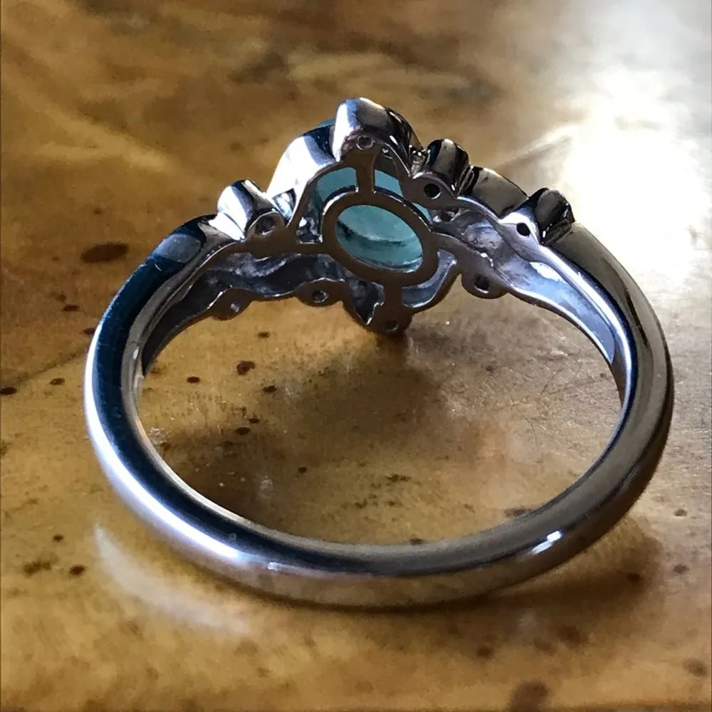 Natural Grandidierite Sterling Silver Artistic Ring Size 8 Green - Image 4