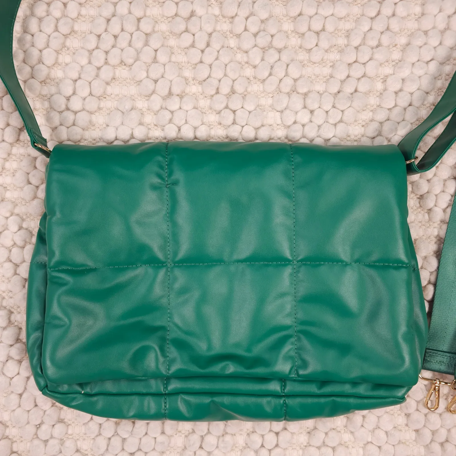Anthropologie Edison Foldover Puffy Clutch Green - Image 3