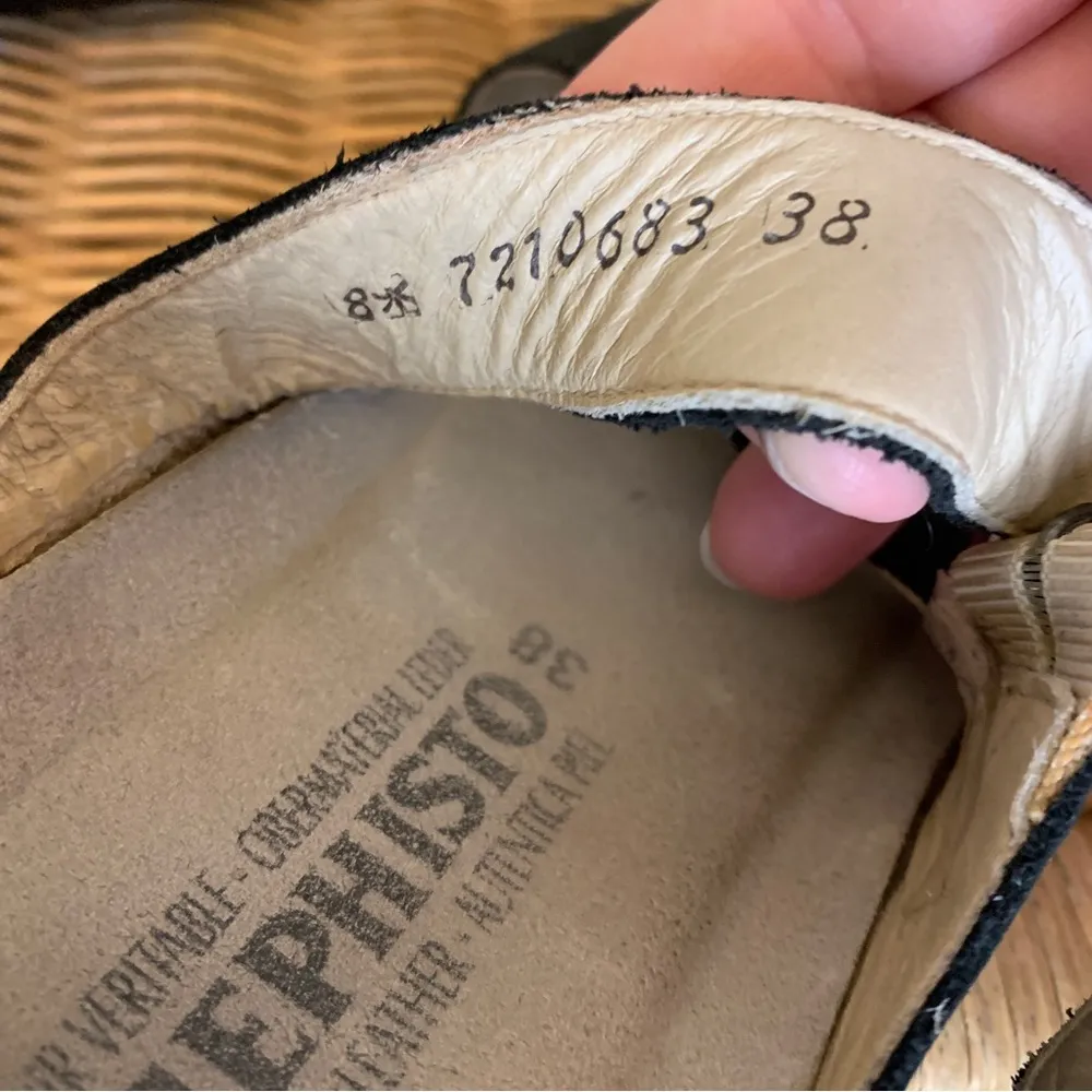 Mephisto Leather Cork Bed Sandals Size 38 - Image 8