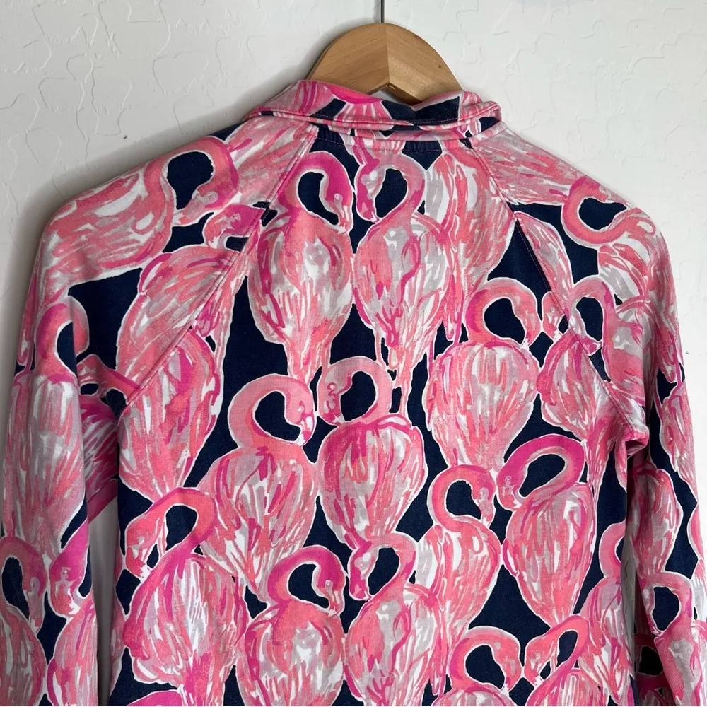 Lilly Pulitzer sweatshirt pink Flamingo 1/4 Zip Pullover Sweater - Image 5