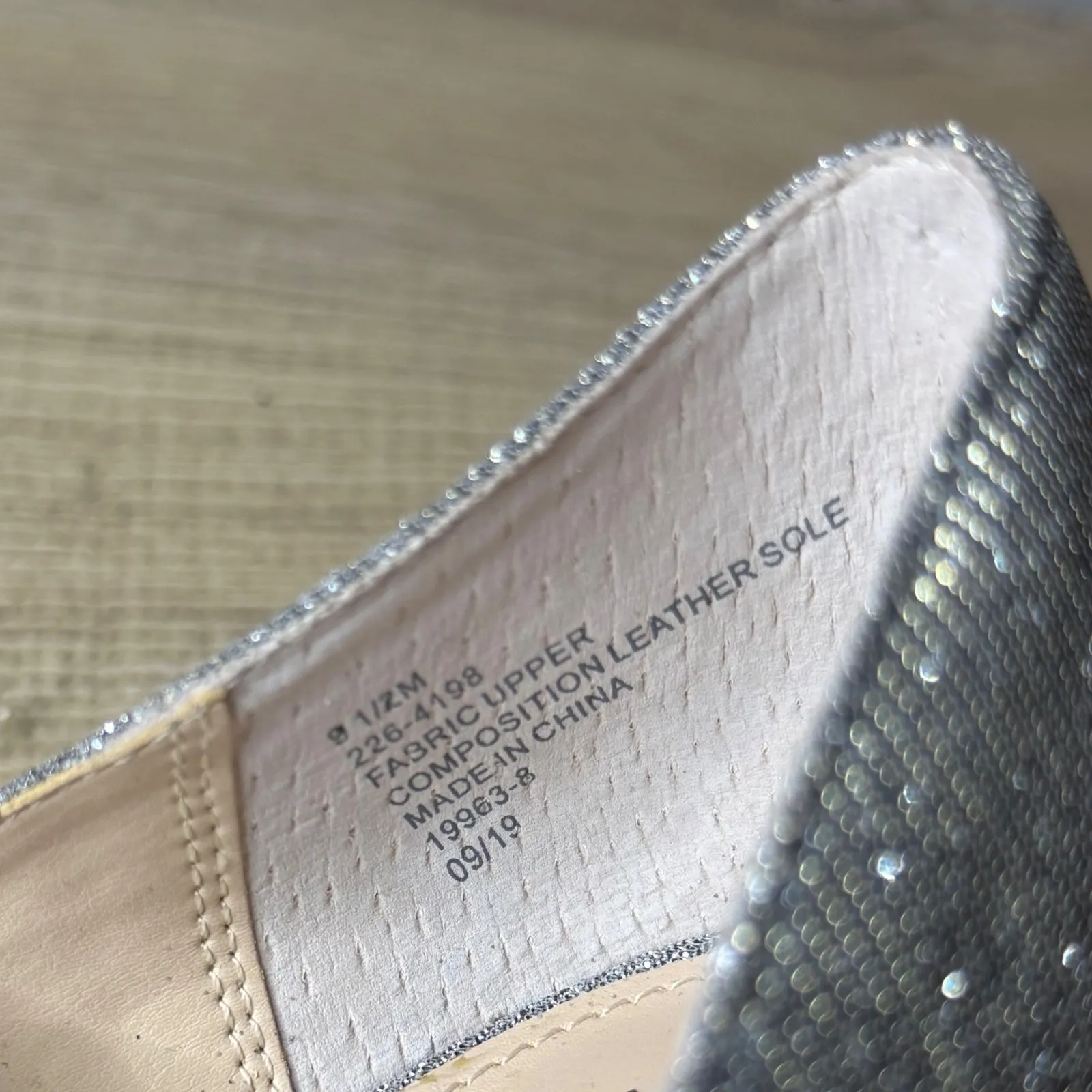 L. Miller Heels Silver Glitter Sparkly Knot Peep Toe Wedding Party Pumps 9.5 - Image 9