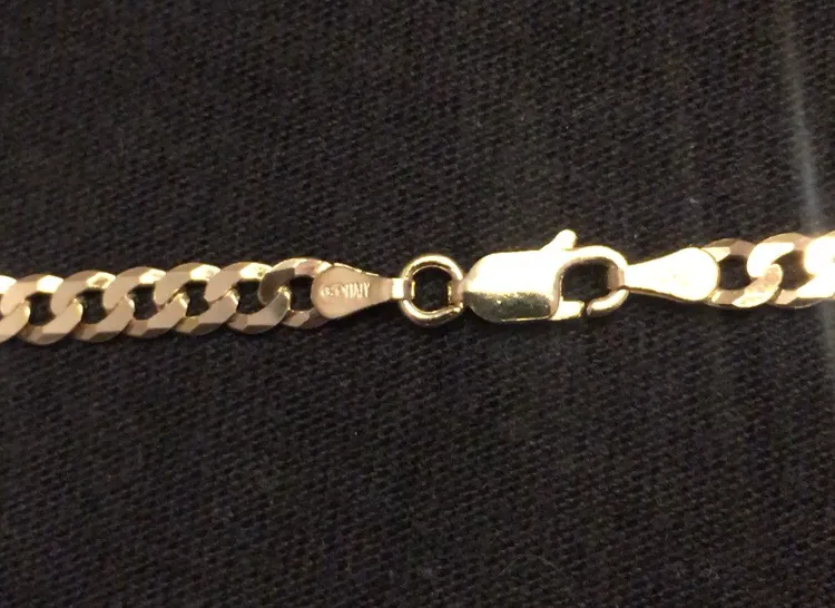 Gold Chain Cuban 20in 4mm And Gold Cross .925 Italy - Image 4