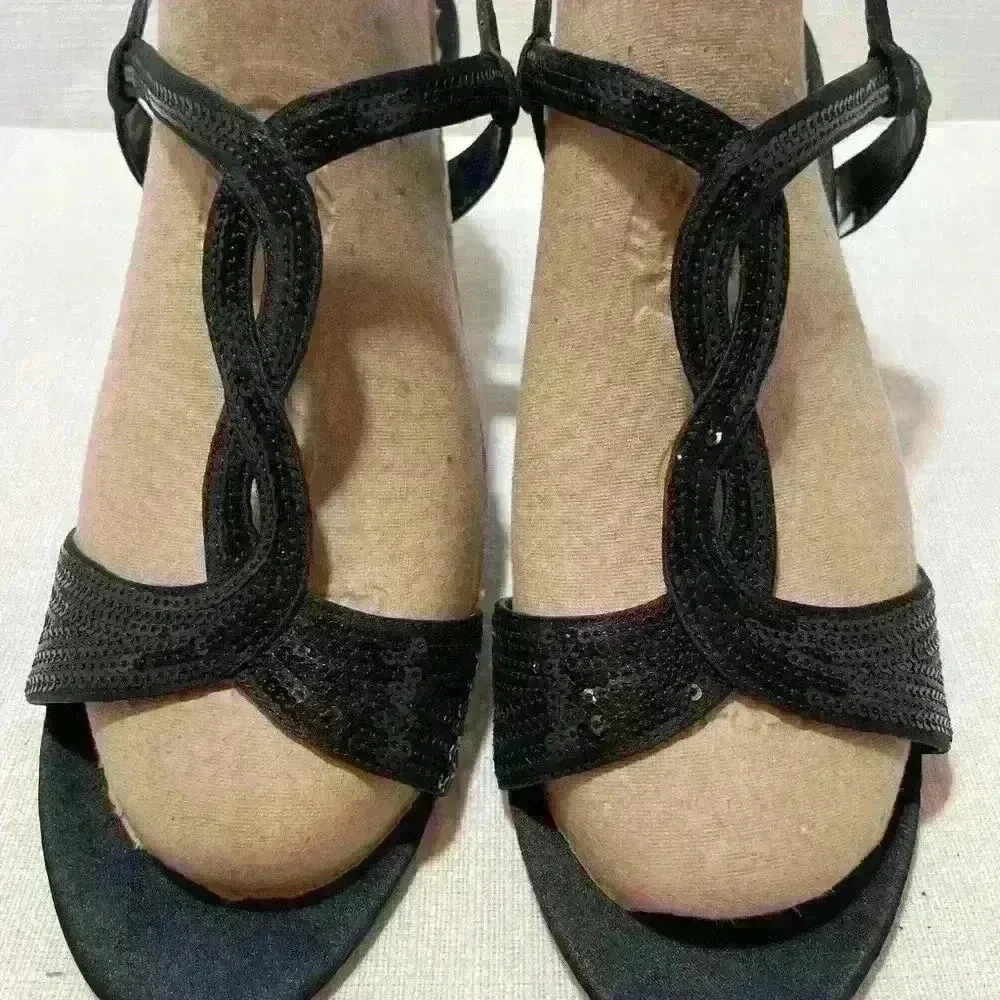 The Touch Of Nina Galinda 1 Black Luster Satin Women’s Heels Size 8.5 - Image 3