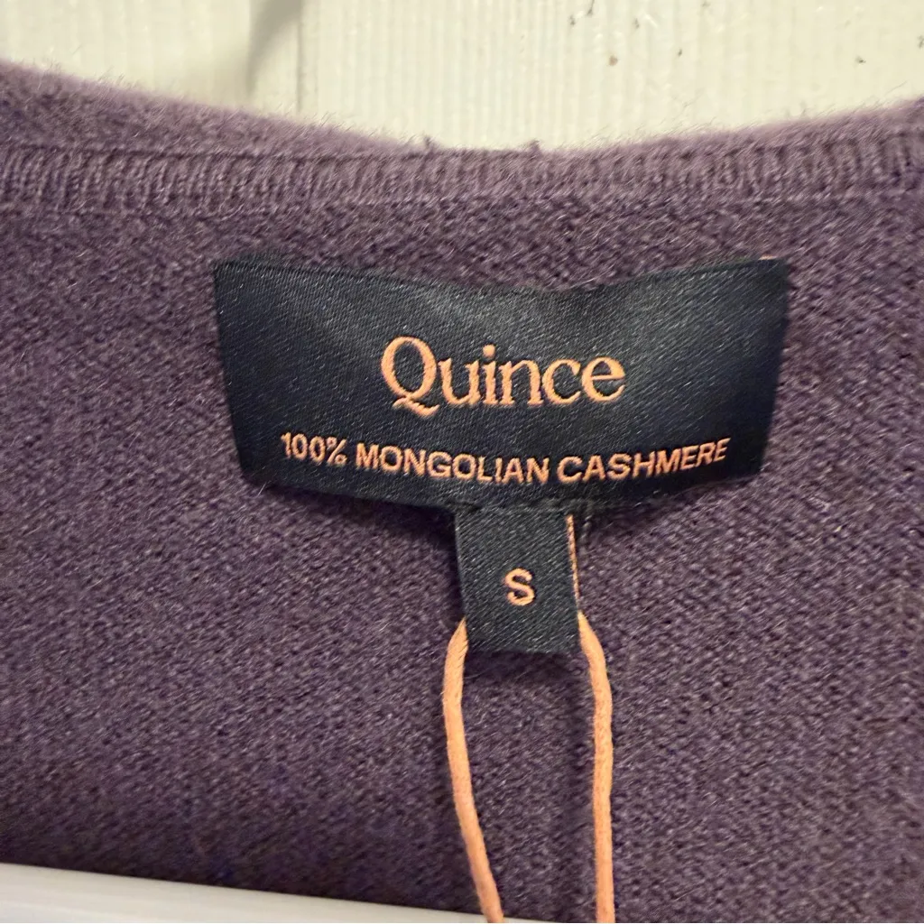 Quince Mongolian Cashmere Full-Zip Hoodie Deep Orchid Purple Size Small - Image 4