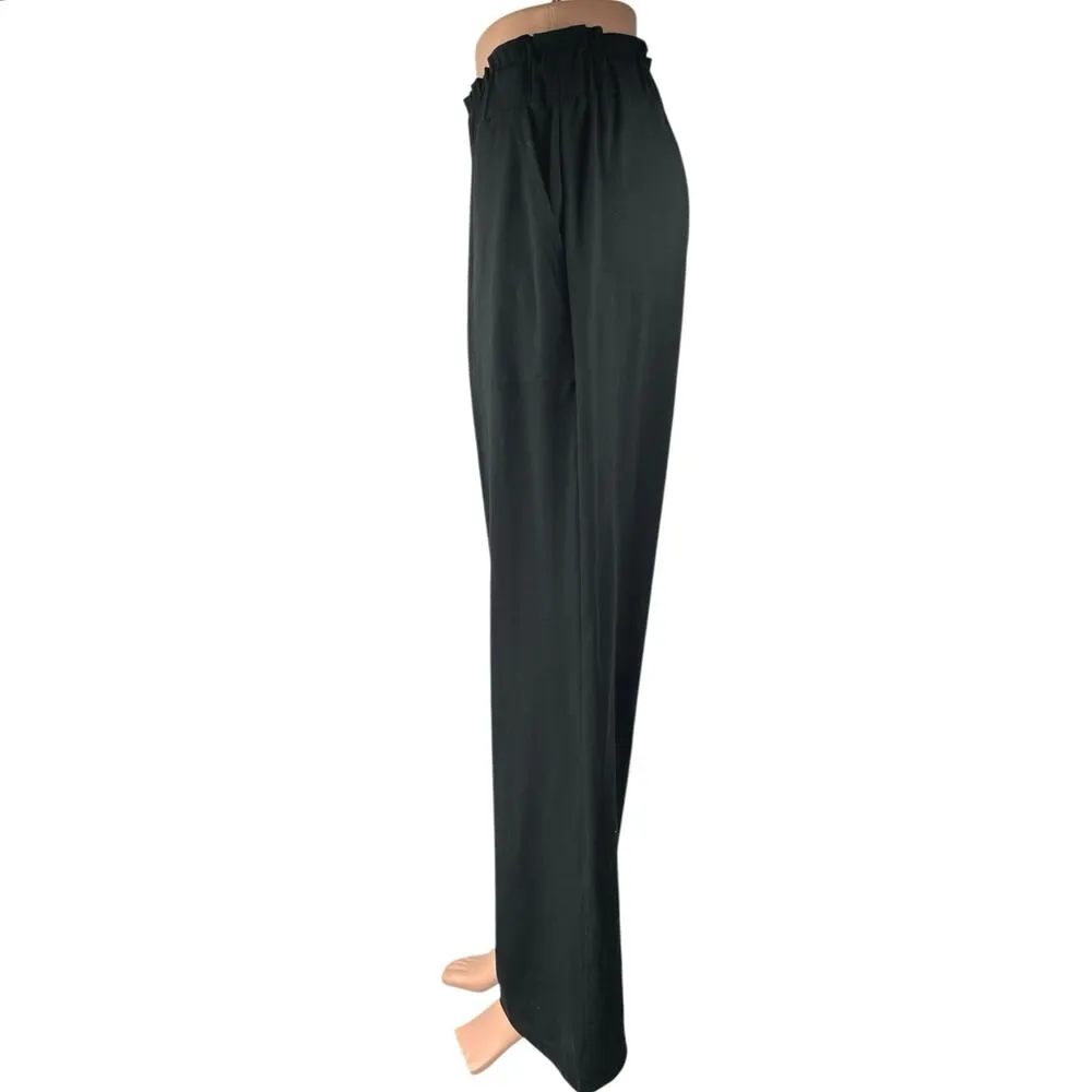 Joie Women's Black High Waist Pull On Casual Straight Wide Leg Trousers Pants S - Image 2