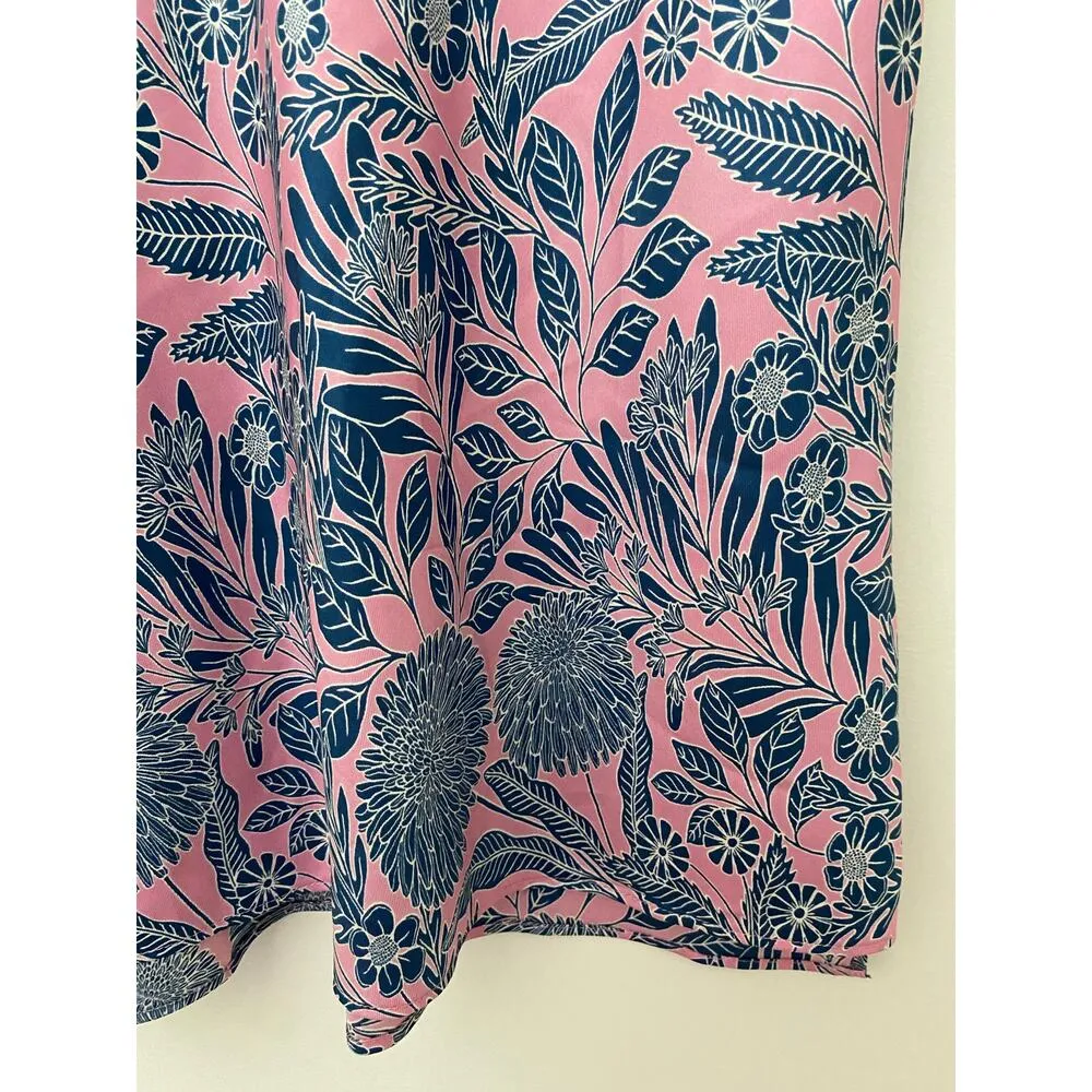 Abigail Borg for J Crew Pink Blue Floral Paisley Silk Tank Sleeveless Top 4 - Image 6