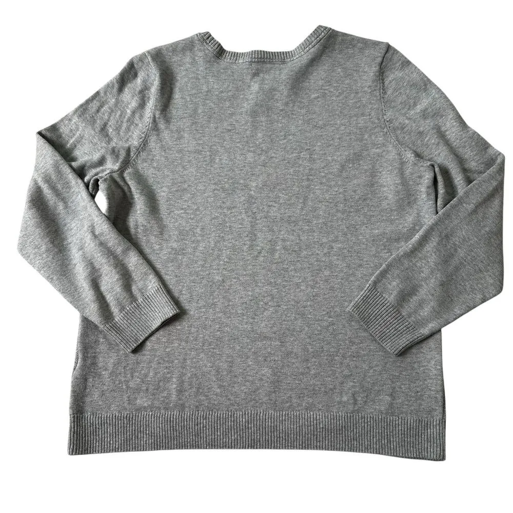 Charter Club Gray Knit Sweater Women Size Medium | 30-8 - Image 2