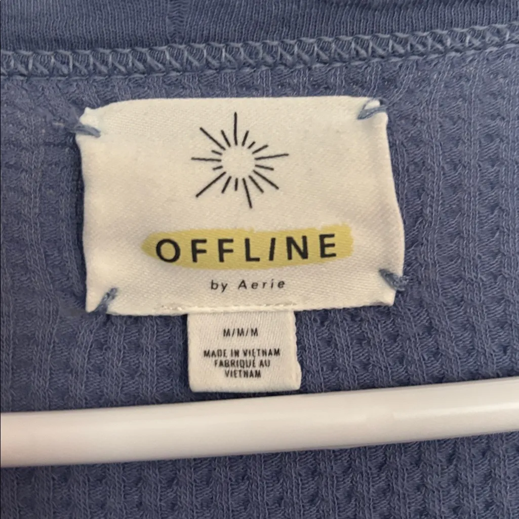 Aerie Offline Blue Waffle Knit Top - Image 2