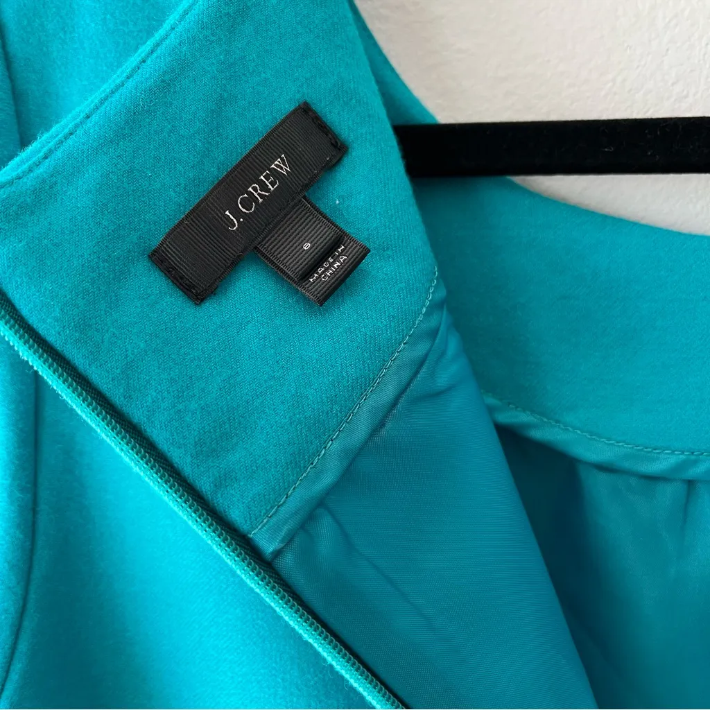 J.Crew•Jules•Teal Wool Shift Dress•sz 8 - Image 4