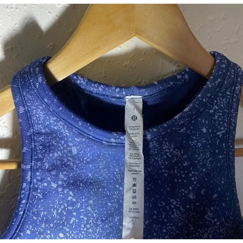 Lululemon Ebb to Street Cropped Racerback‎ Tank Top In Mineral/Pastel Blue - Image 5