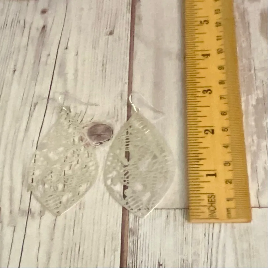 Silver Teardrop Sea Turtle Earrings - Image 3