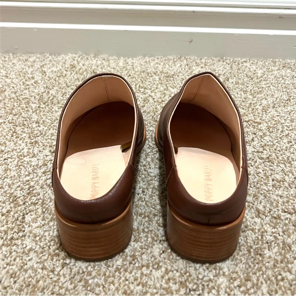 NWT Poppy Barley Low Down Heeled Leather Mule in Redwood Brown Size 8.5 - Image 9