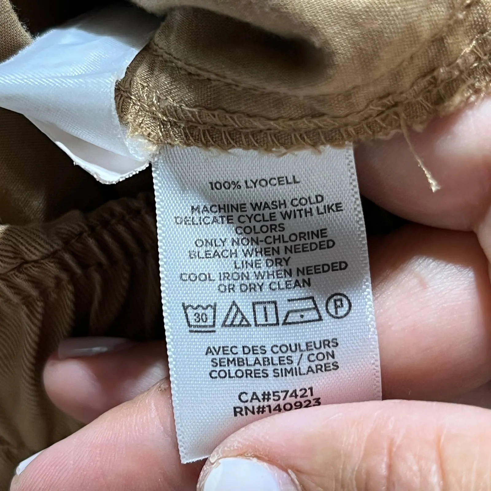 LOFT Emory Taper Pants Drawstring Pull On Lyocell Women Tan Toasted Coconut XS - Image 5