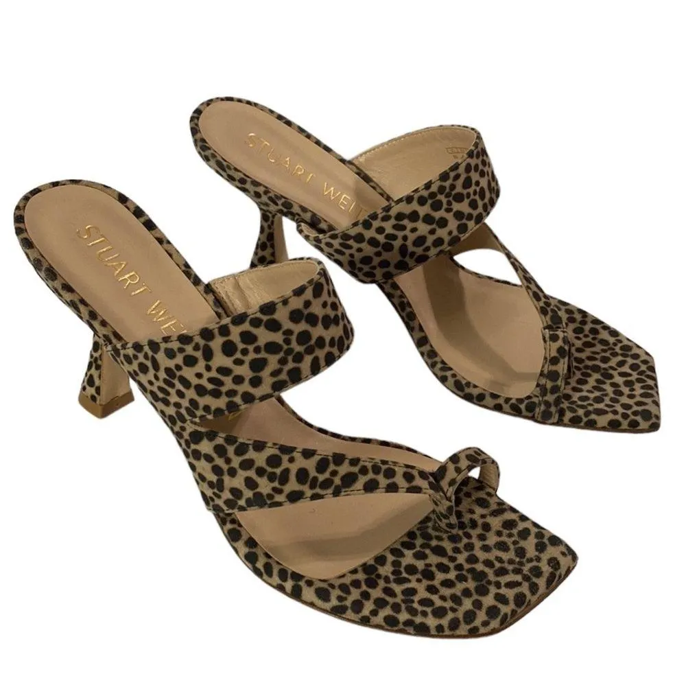New Stuart Weitzman Lyla 75 cheetah print suede mule high-heel sandals size 8 - Image 3