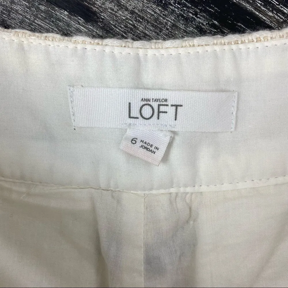 Ann Taylor SET Hoodie Swears Top & Woven Stripe Riviera Shorts 6 M - Image 7