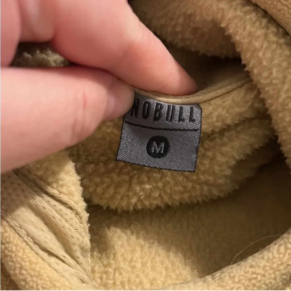NoBull Tan Fleece Pullover Fleece Hooded Sweatshirt size Medium - Image 5