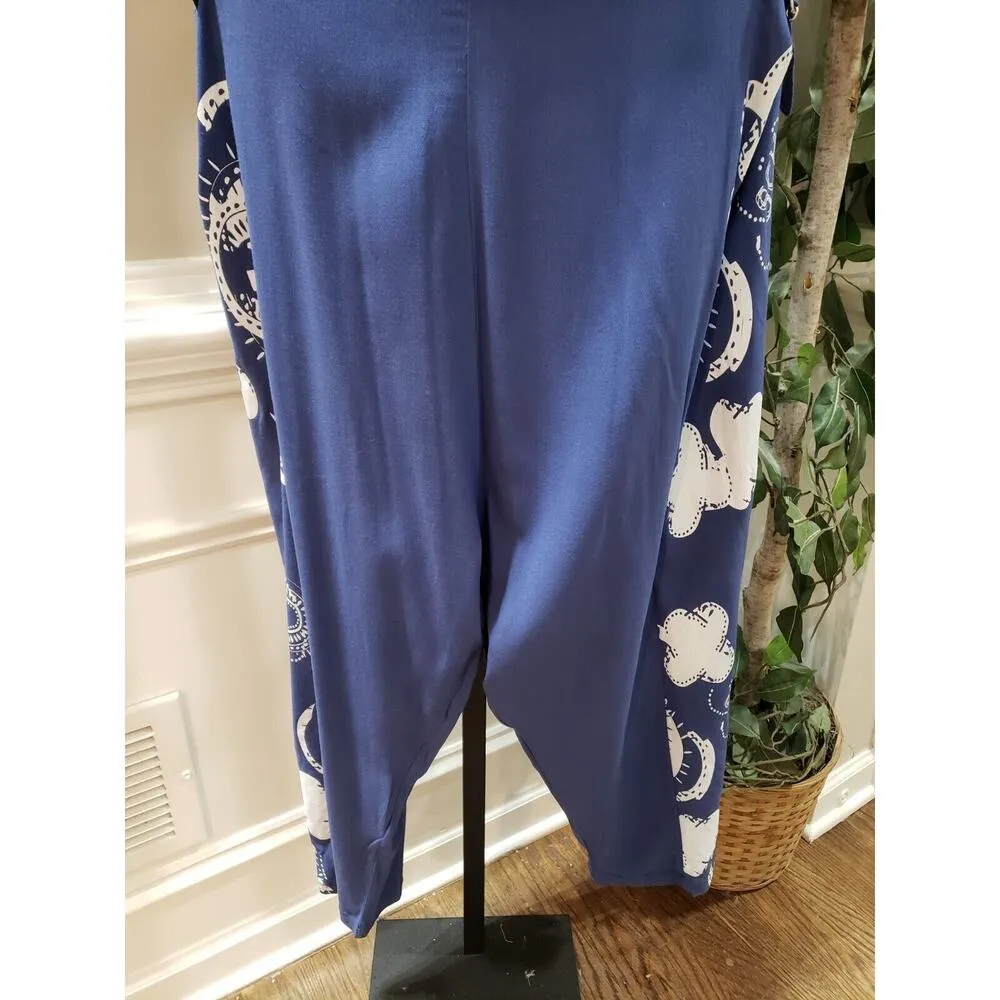 Aqua Womens Blue Stretch Casual Tie Waist Sleeveless Round Neck Jumpsuit Size M - Image 5