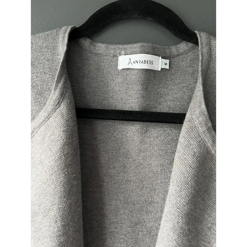 Stylish Anrabess Gray Long Sweater Coat - Image 3