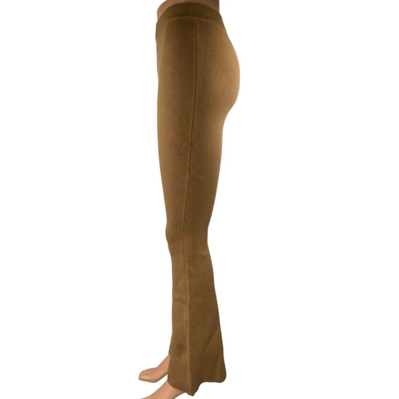 Princess Polly Tan High Waisted Knit Pull On Flared Bootcut Leggings Pants XS/S - Image 2