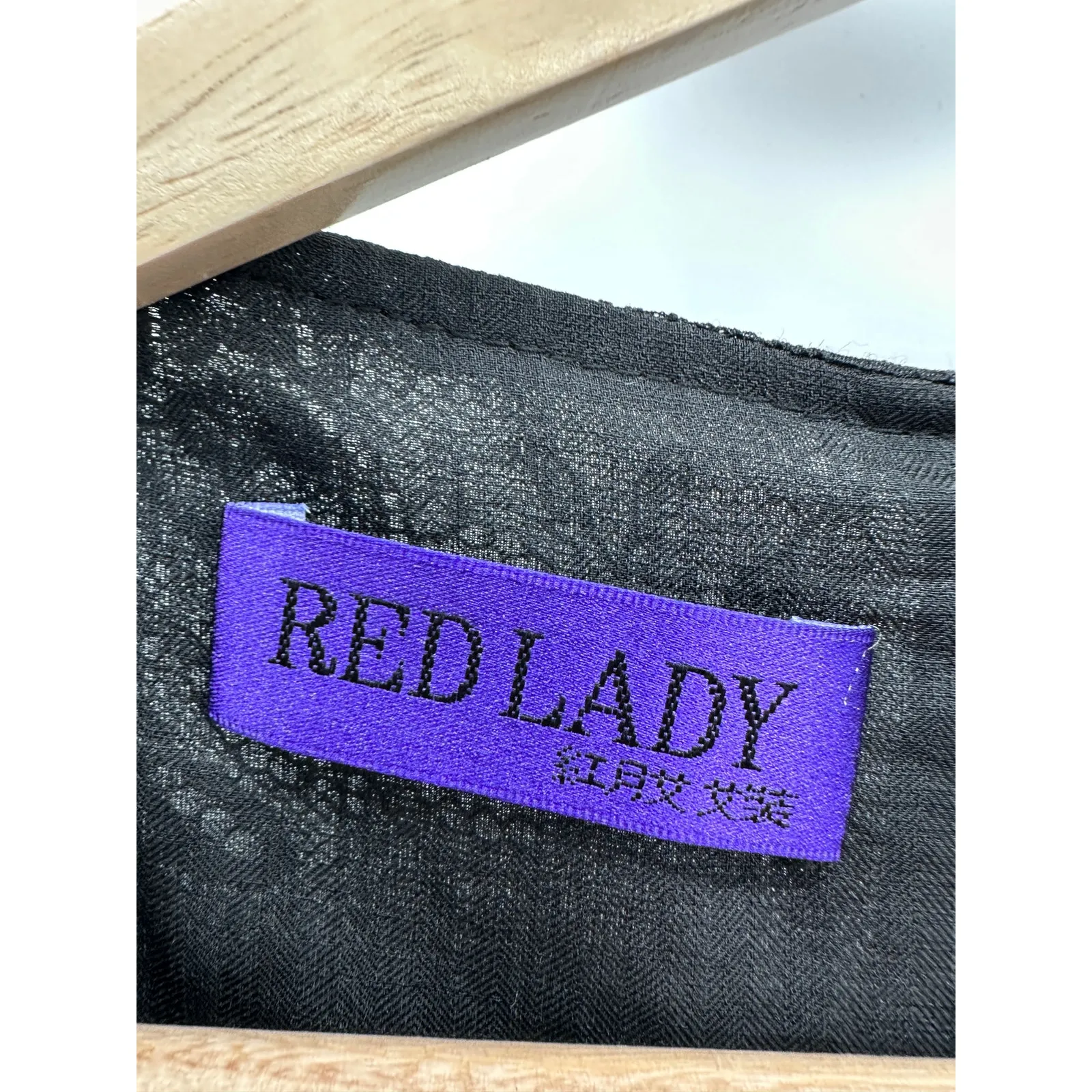 Red Lady Women Floral Lace Embroidery Mini Dress Size S Asian Tea Party Cocktail Black - Image 5