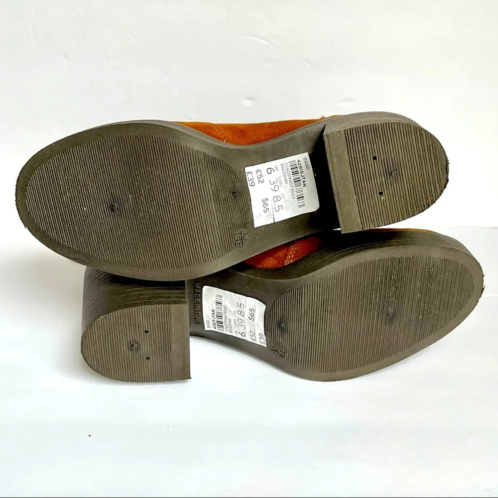 Topshop Block Tan Suede Ankle Boots Size 9 - Image 8