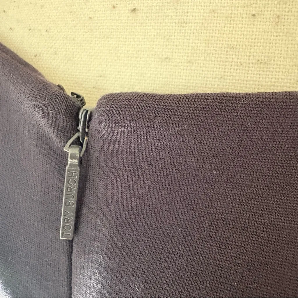 TORY‎ BURCH Sonia Navy Pencil Dress Short Sleeve Boat Neck Stretch Knit M - Image 5