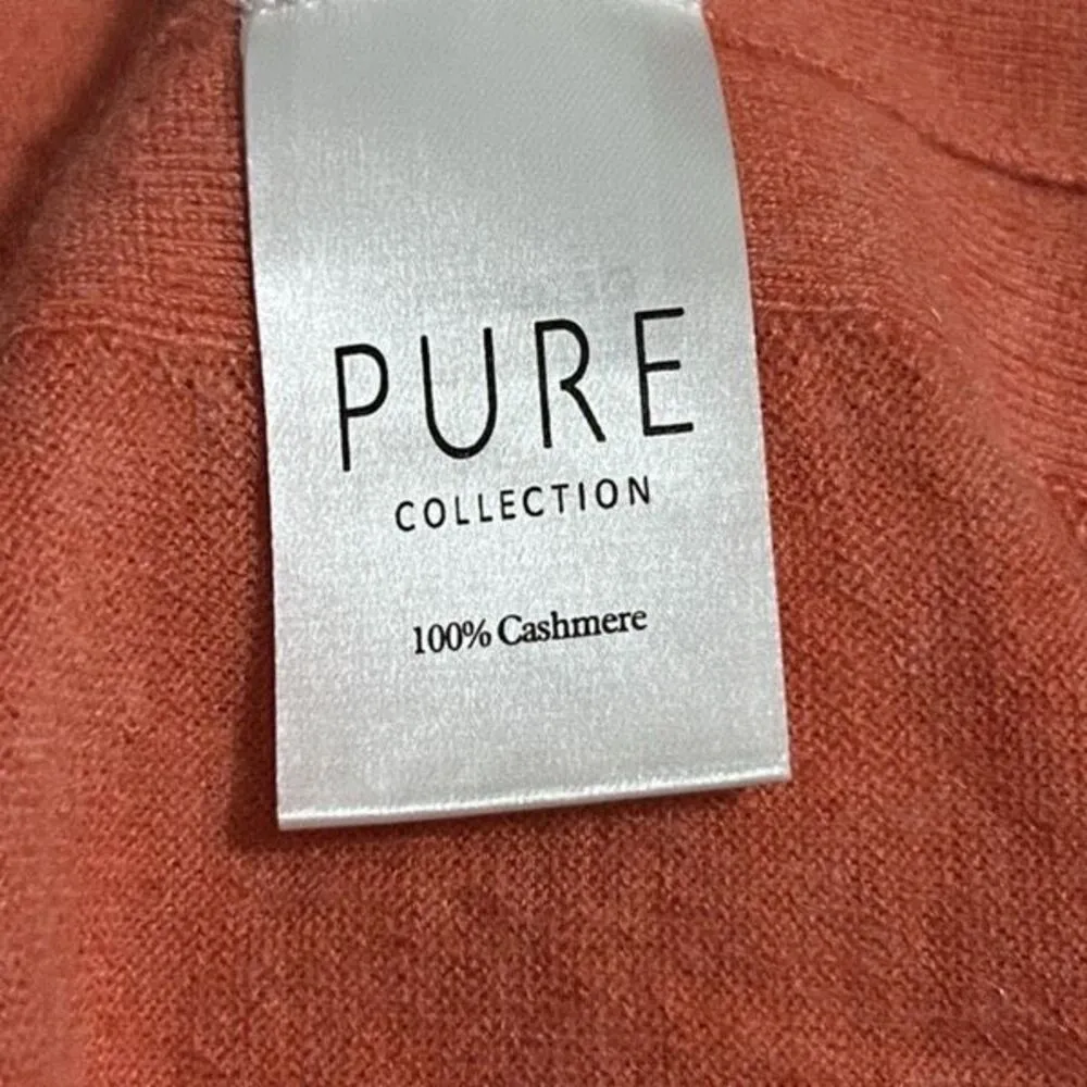 Pure Cashmere sweater Tank Top Women’s 18 Coral V Neck - Image 5