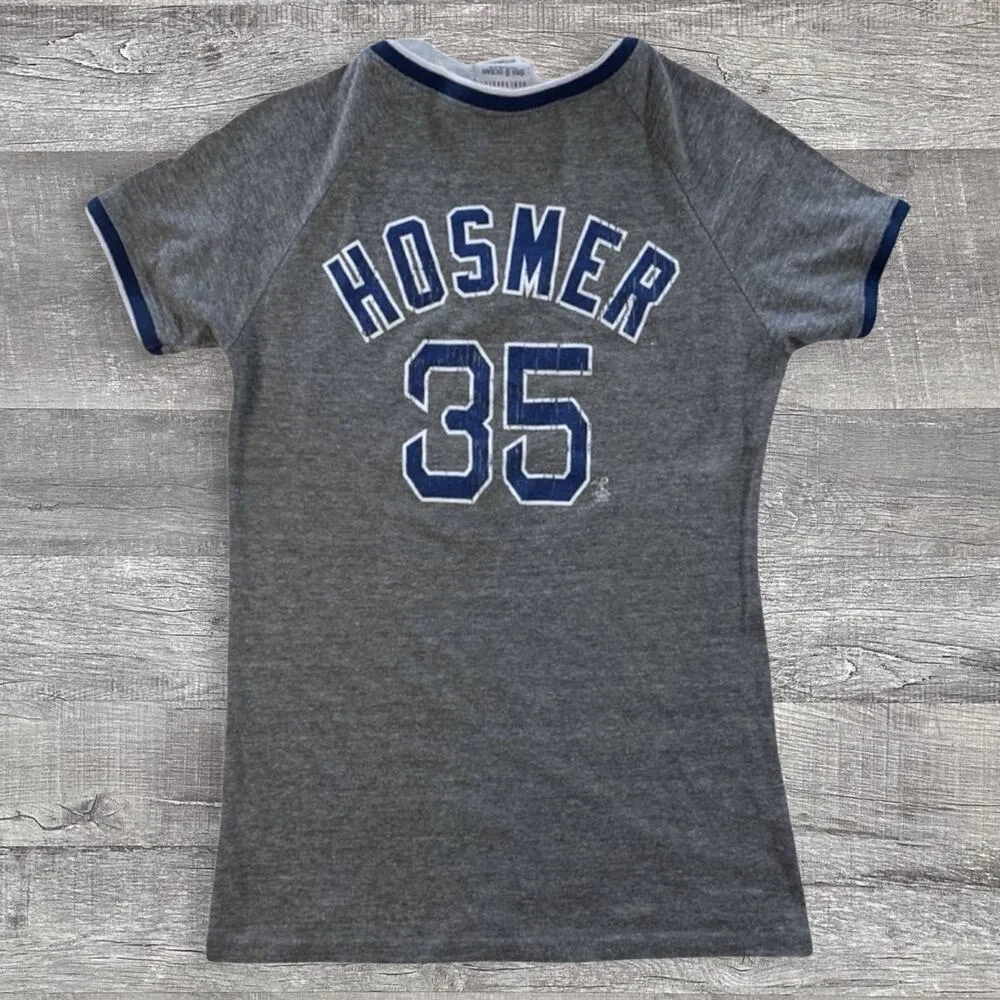 KC Royals Hosmer #35 Ringer T Shirt Womens M Short Sleeve V Neck - Image 3