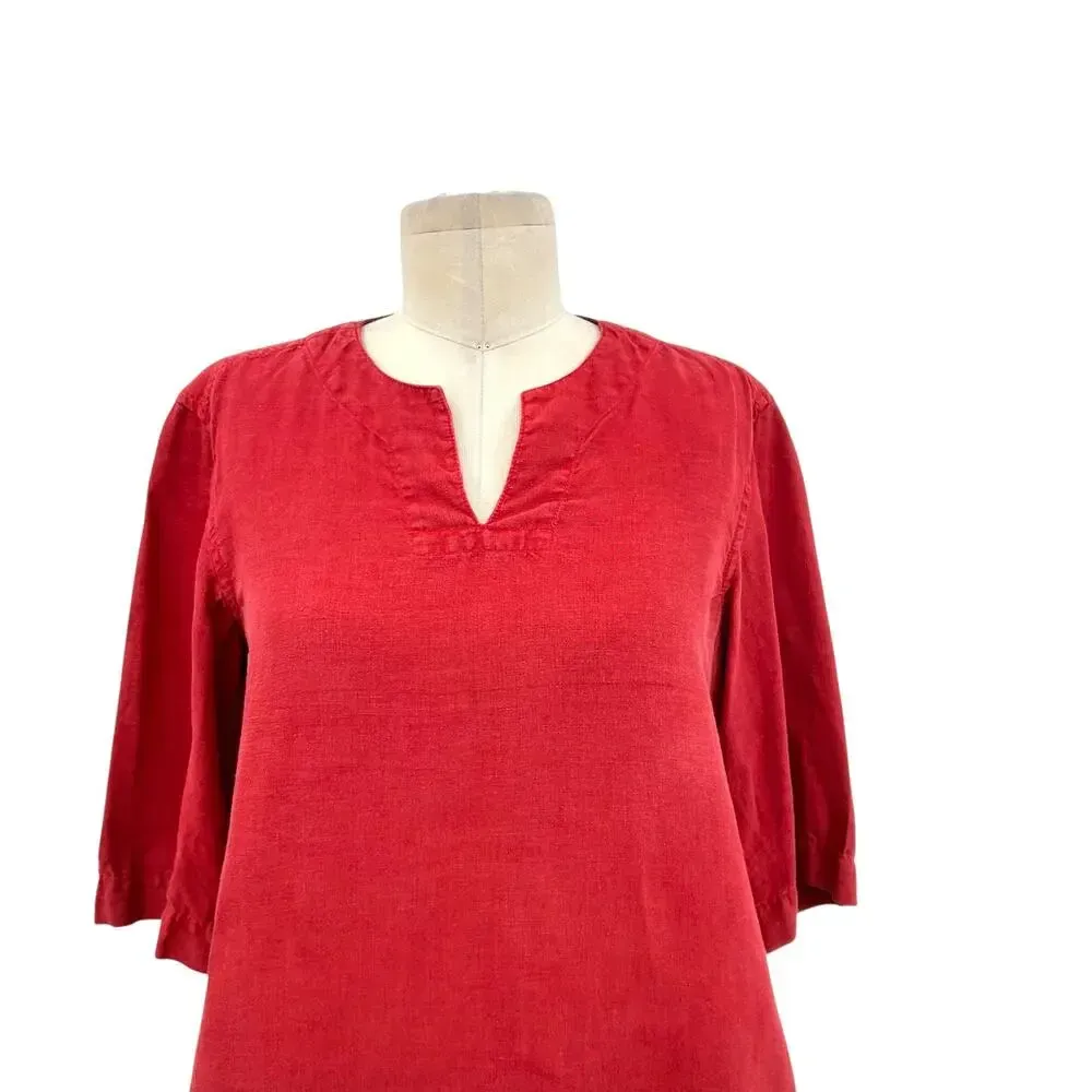 TOAST Shirt Red Natural Linen‎ V - Image 2