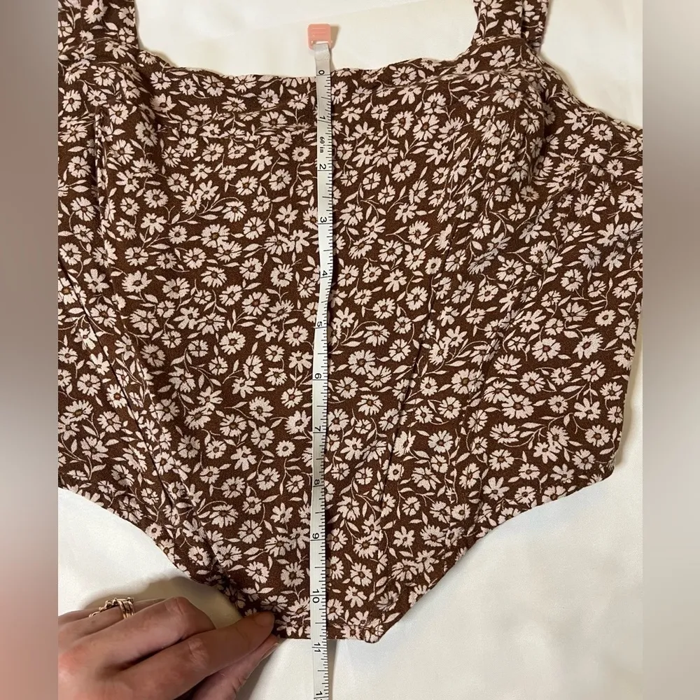 Cotton Candy LA Brown Floral Bustier Crop Top Small - Image 11