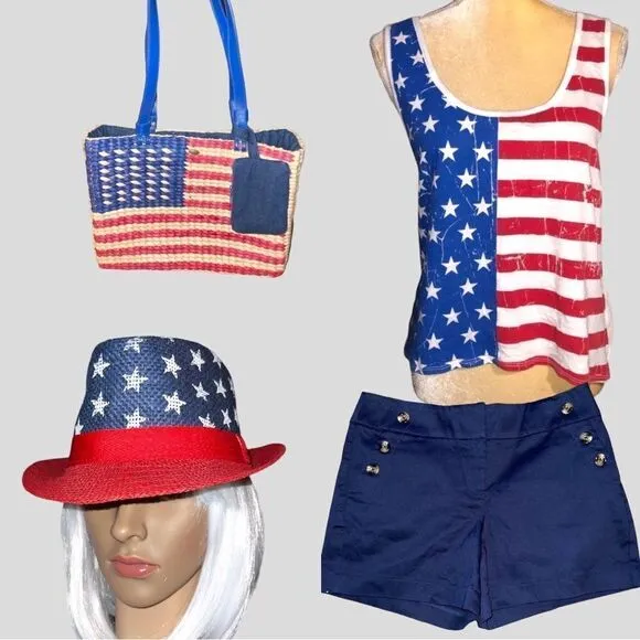 Patriotic burlap fedora! New Red - Image 2