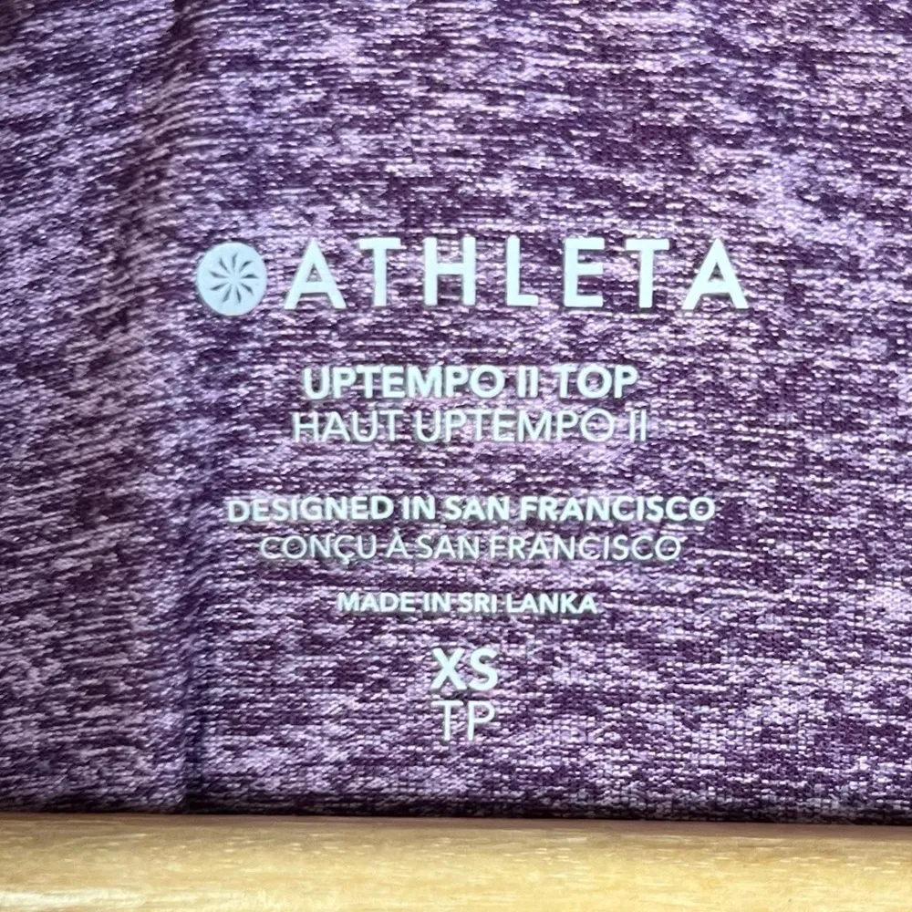 Athleta Uptempo II Elevate Purple Crewneck Long Sleeve Athletic Top XS - Image 5
