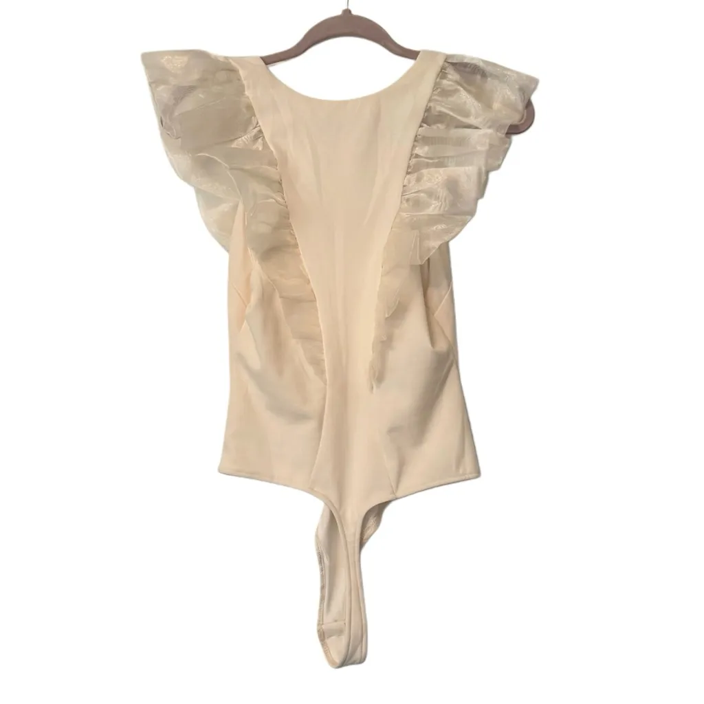 NWOT Free People Intimately Paper Planes Balletcore Ivory Ruffle Bodysuit Sz XS - Image 4