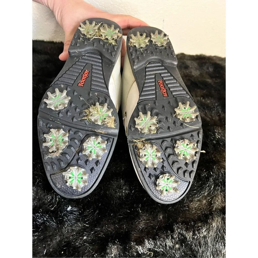 Footjoy GreenJoys Women’s Golf Shoes Size 8.5 White Gray Leather 48704 - Image 6