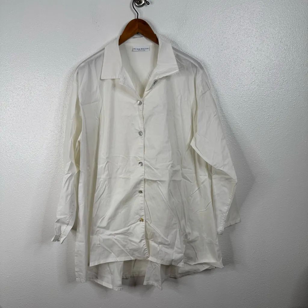 Bryn Walker Mirran Poplin Shirt in White Size Large - Image 3