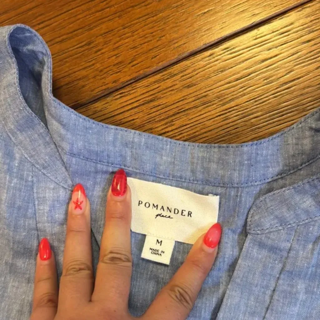 Tuckerneck Pomander Place Chambray Kenzo Dress Blue Size M - Image 11