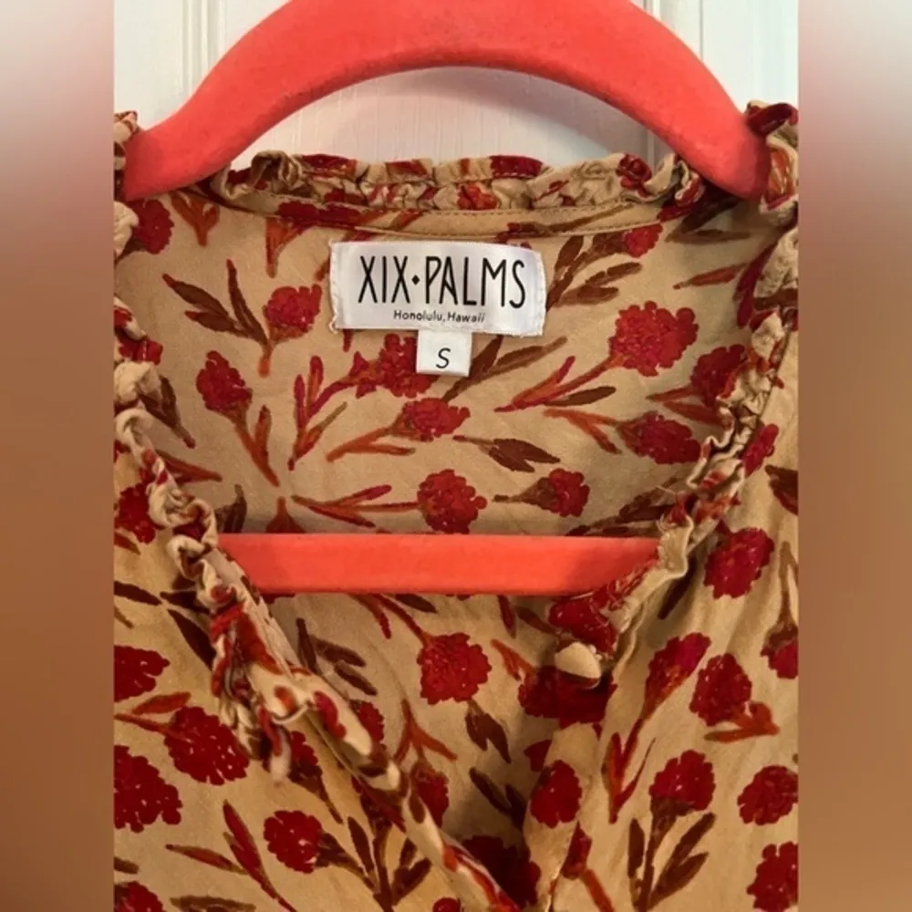 XIX PALMS S Toledo Ruffle Top Red - Image 3