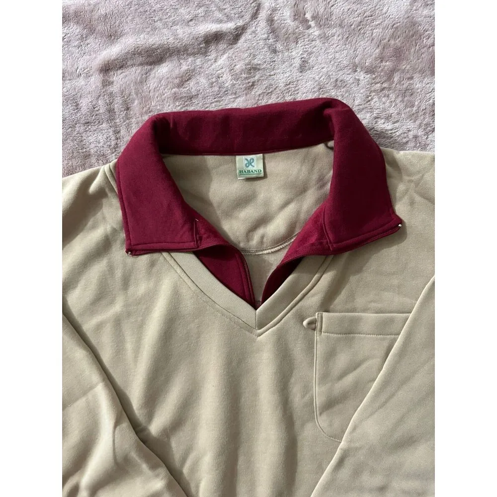 Haband Women's Corduroy Long Sleeve 1/4 Zip Up Sweater Tan Size‎ 3X Size undefined - Image 3