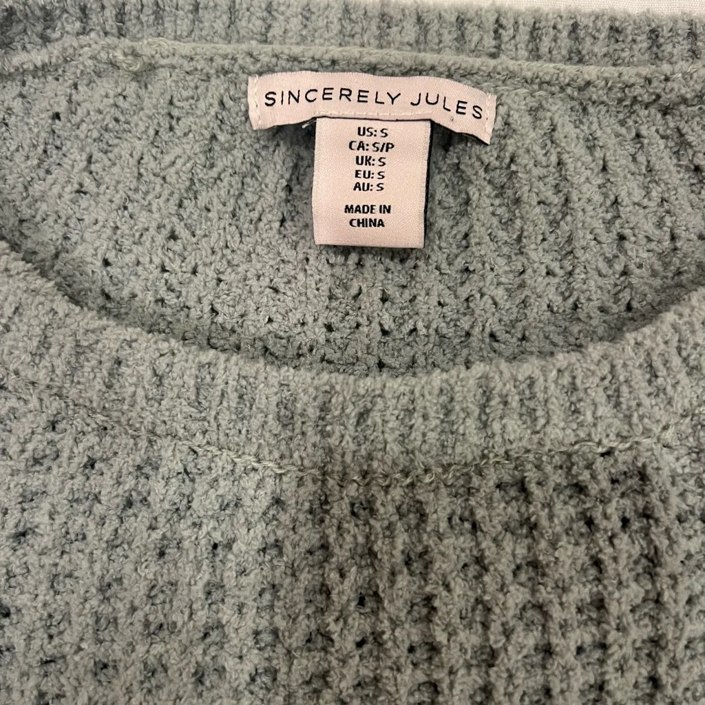 Sincerely Jules Gray Waffle Knit Sweater - Image 2