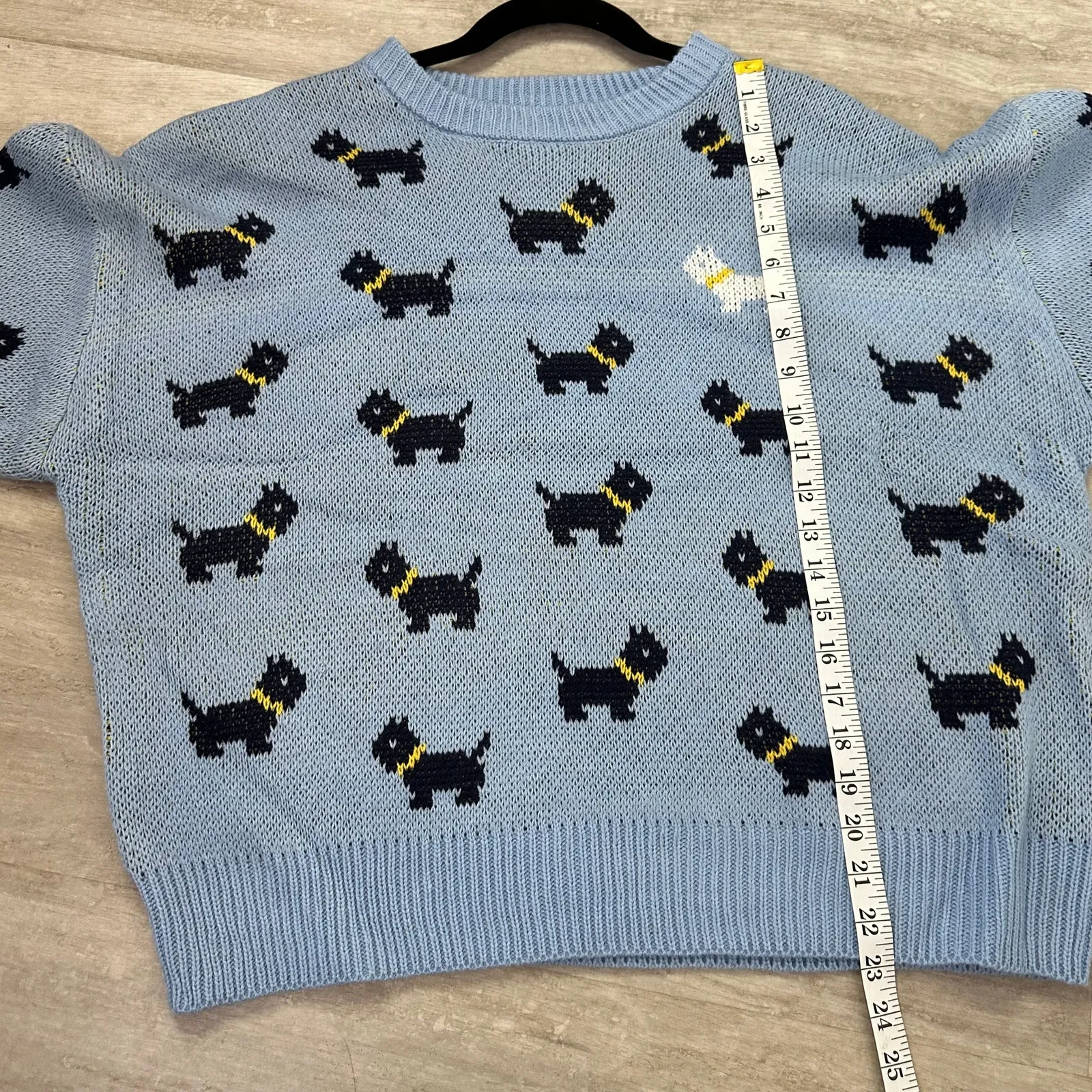 NEW Stranger Things Season 5 Erica Scottie Dog Sweater XXL Blue No Boundaries - Image 13