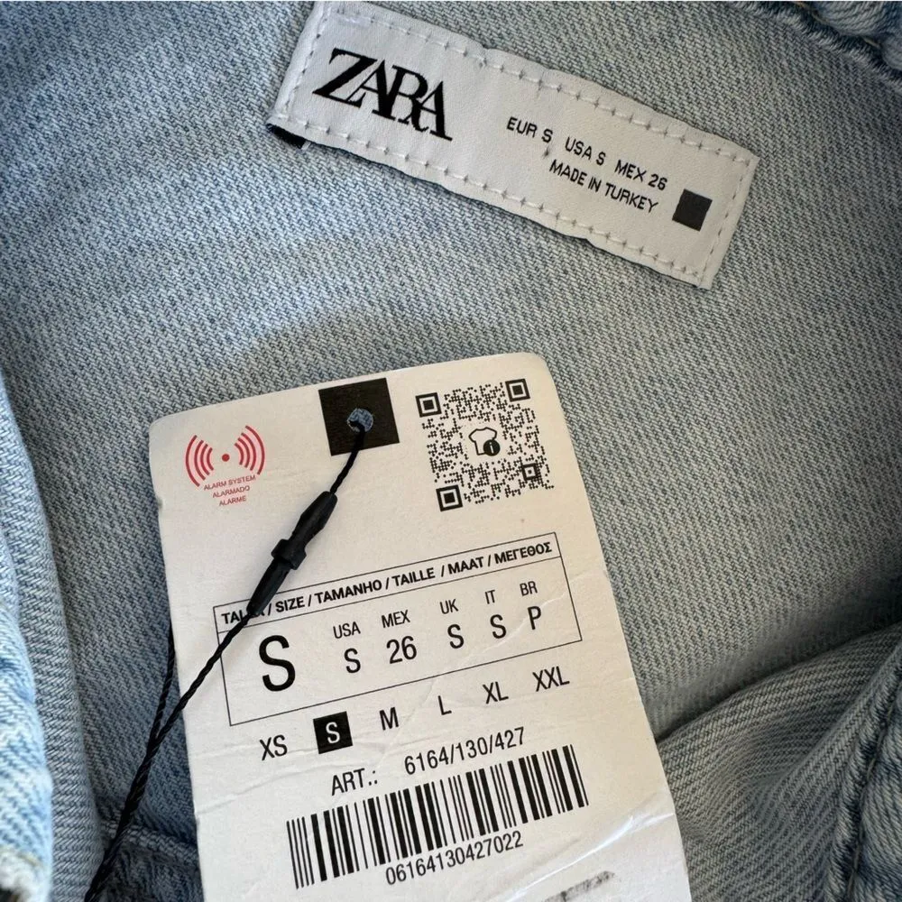 NWT ZARA SLEEVELESS Z1975 DENIM MINI DRESS Size Small - Image 12