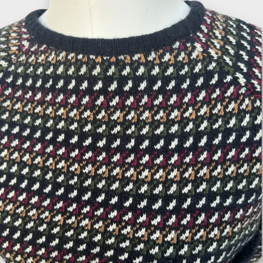 Barbour 100% Lambswool Patterned Sweater Women's Size 10 Cozycore Preppy Cabin - Image 9