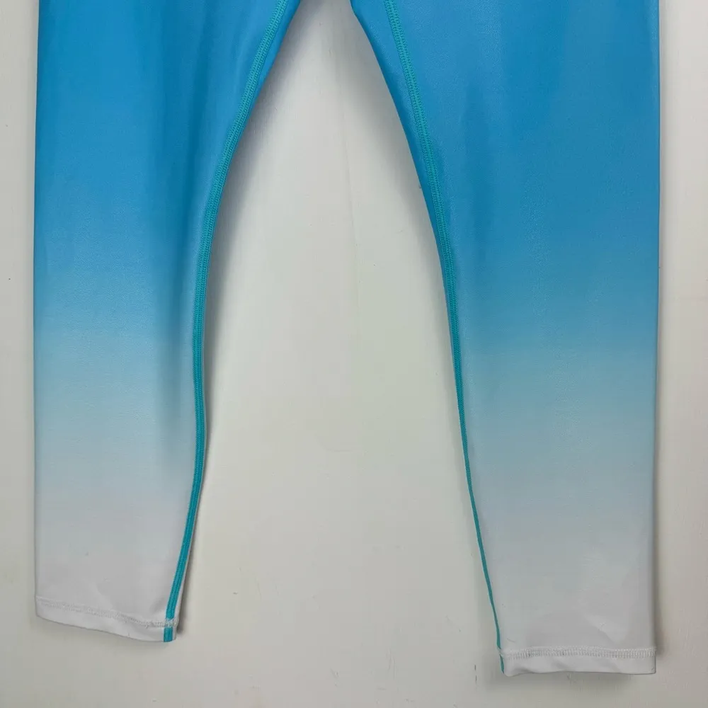 ZYIA Firecracker Light n Tight High Rise Leggings Sz 6-8 Ombre Pink Blue - Image 10
