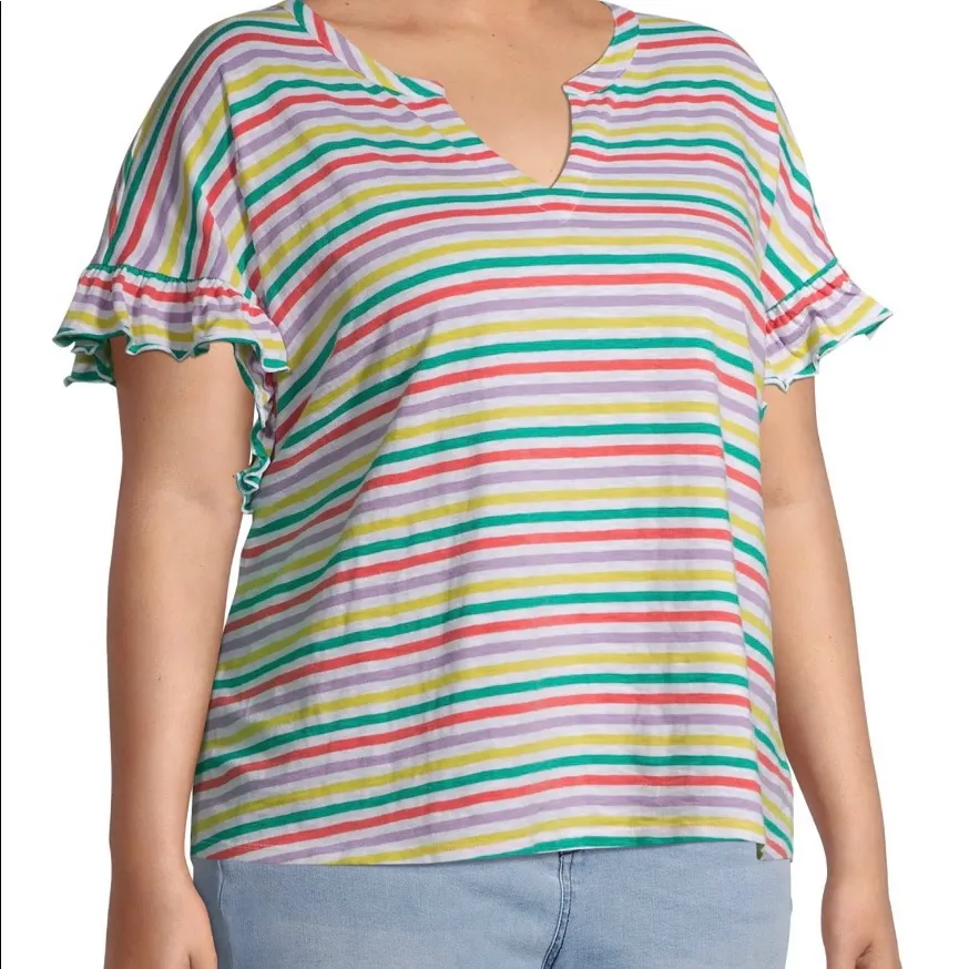 NWT - Striped Short Sleeve Top. - Image 2