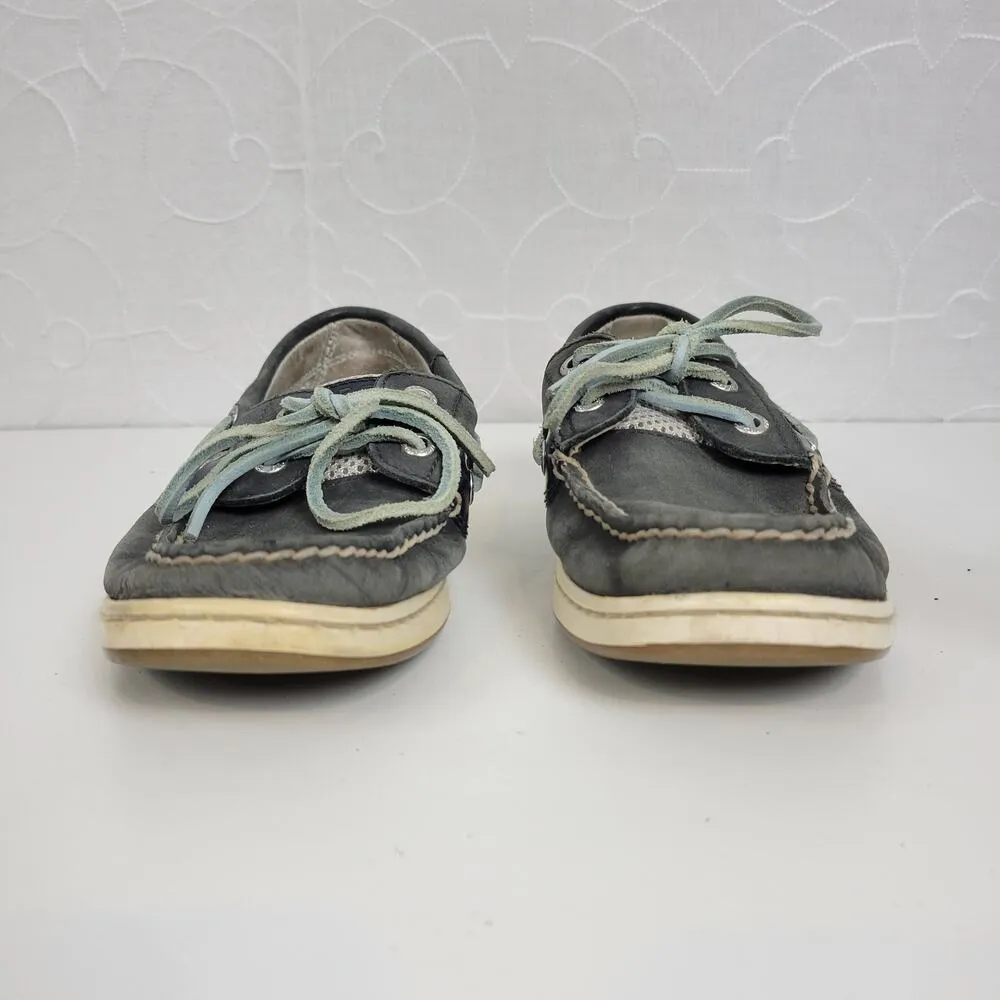 Sperry Womens Top Sider Size 5 Bluefish 2-eye Leather Open Mesh Lace Up Flats - Image 7