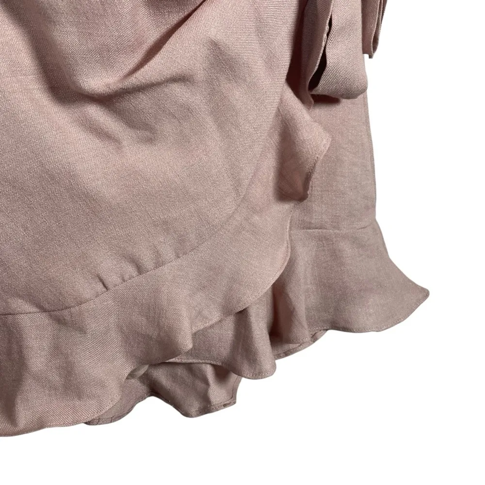 Selfie Leslie Stacey Frill Bustier Wrap Strapless Mini Dress in Blush Size S - Image 8