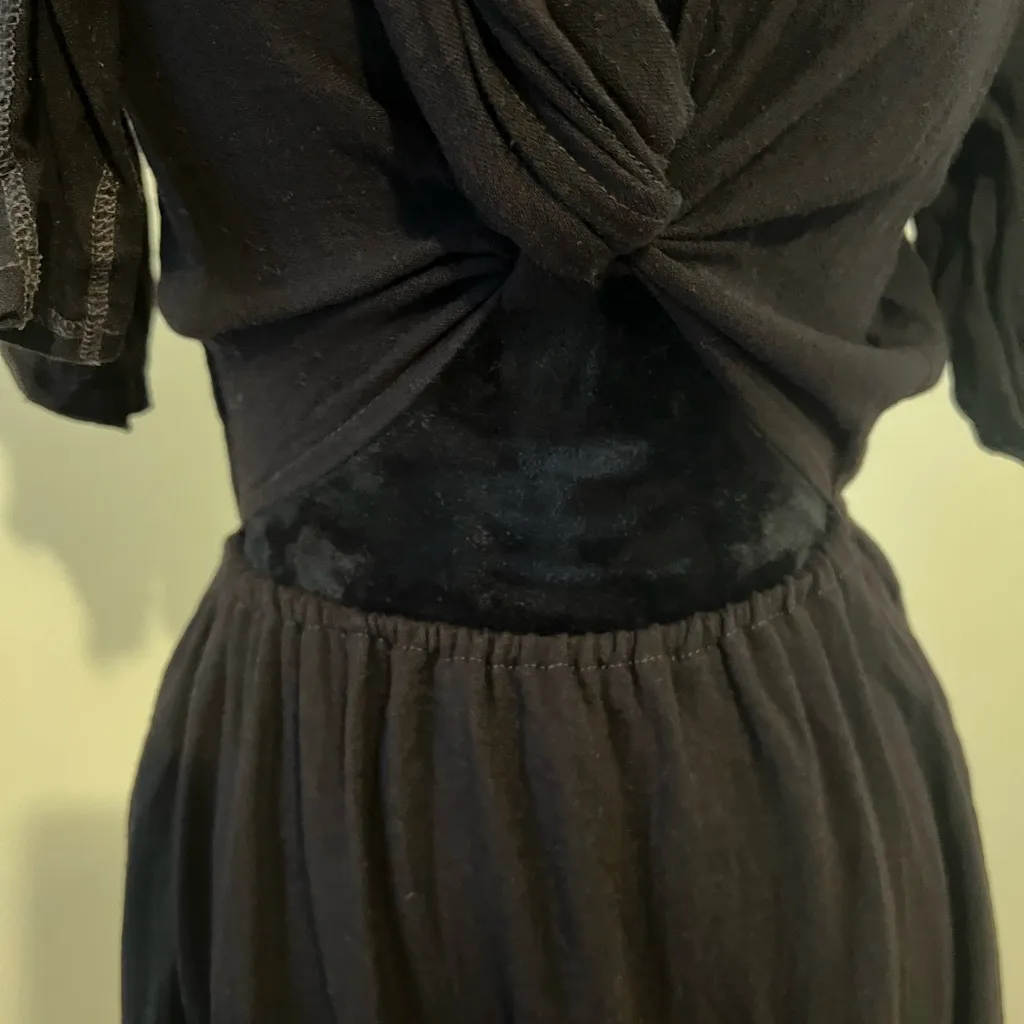 Brown Organic Cotton Bamboo Dress Black Size L - Image 2